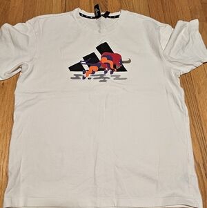 Adidas Cream T-Shirt with Bold Graphic
